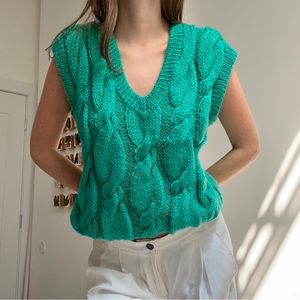 Vintage Cable Knit Sweater Vest
